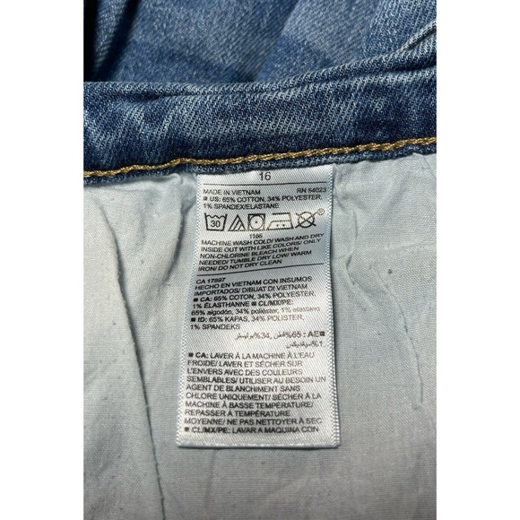 Old Navy The Power Jeans Straight Ankle Size 16 Womens Blue Denim Destroyed Fray - Picture 5 of 10